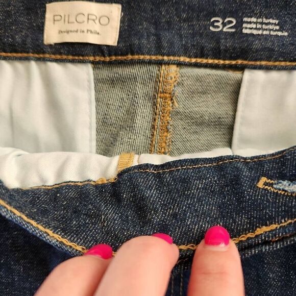 Anthropologie Pilcro Jeans 32 US 12 High Rise Flare Trouser Dark Wash $148 Retai - Picture 4 of 6